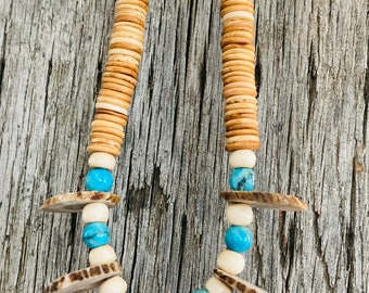 Turquoise and Bone Necklace