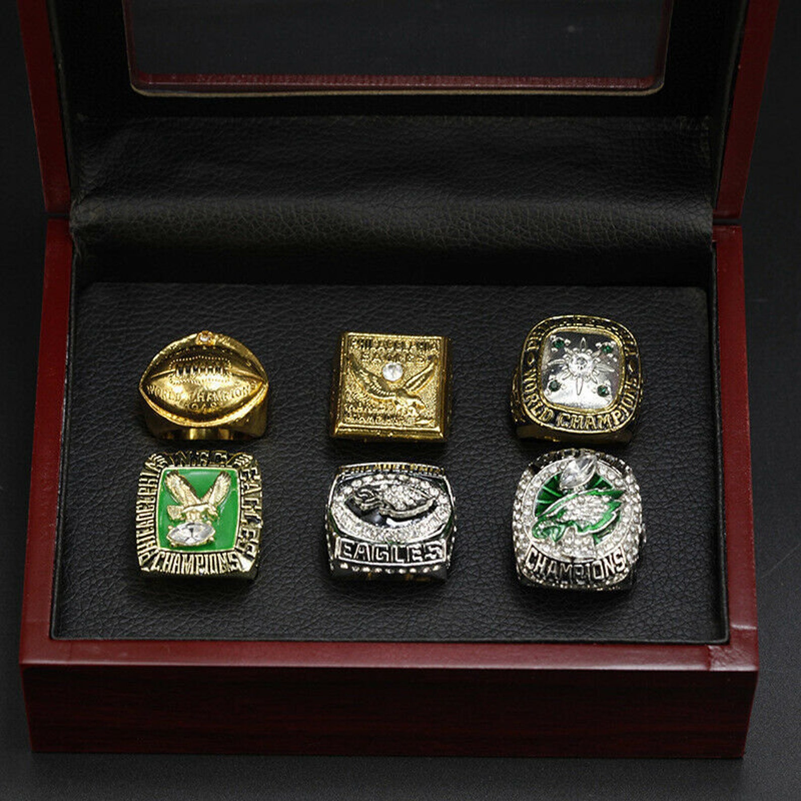 Philadelphia Eagles 6 championship rings set 5 Philadelphia Etsy