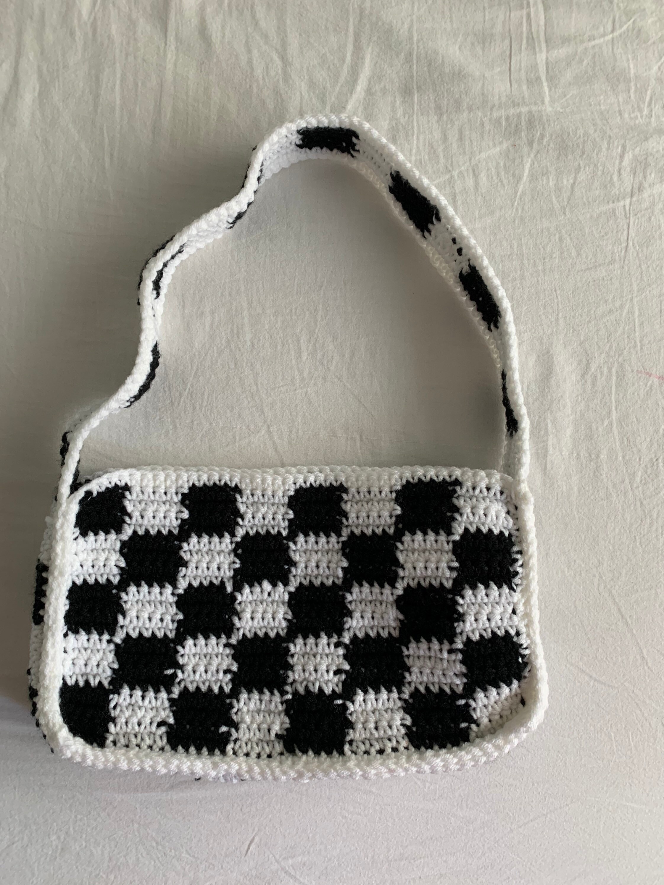 Crochet Willow checkered shoulder bag Etsy