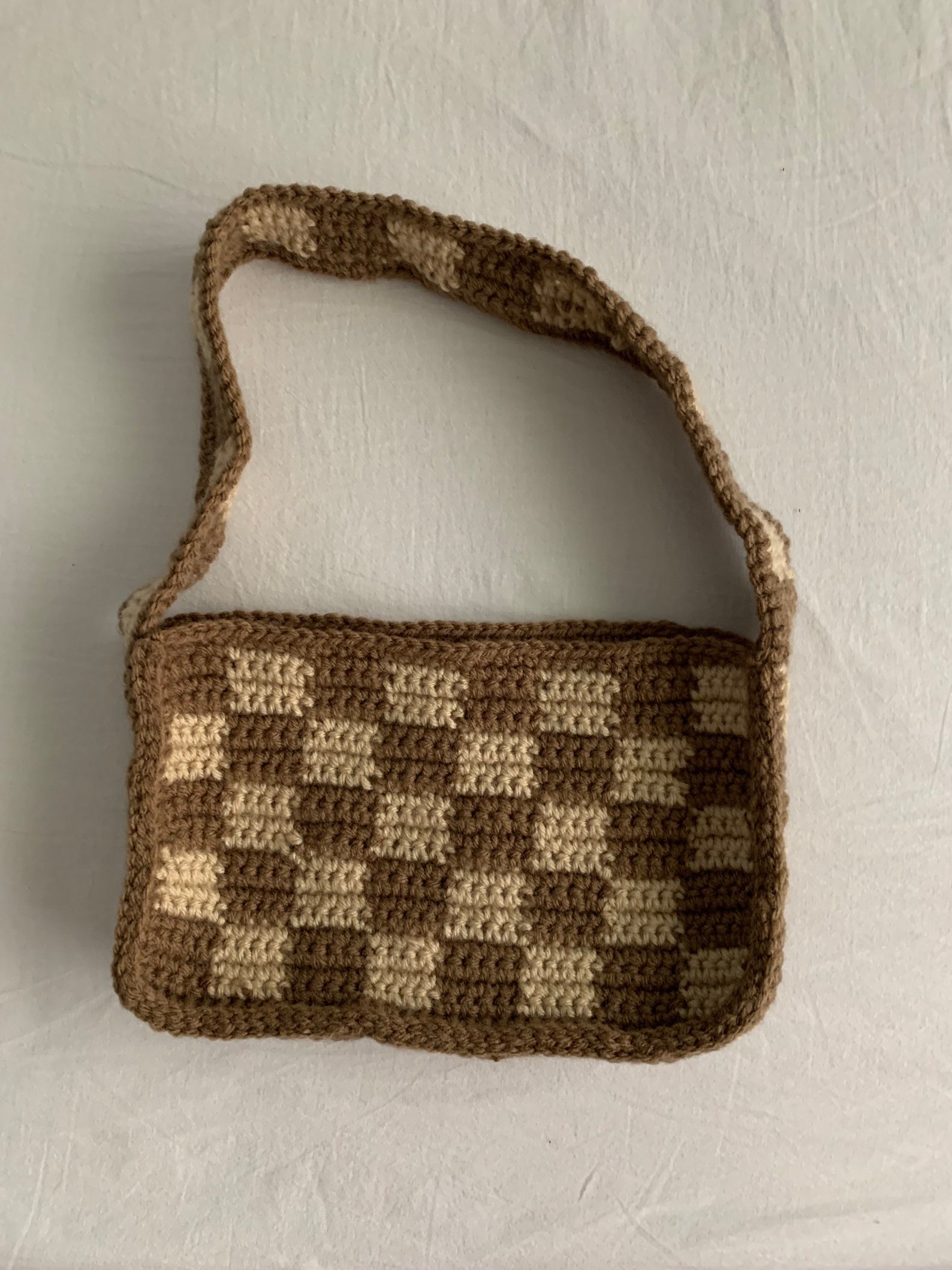 Crochet Willow checkered shoulder bag Etsy