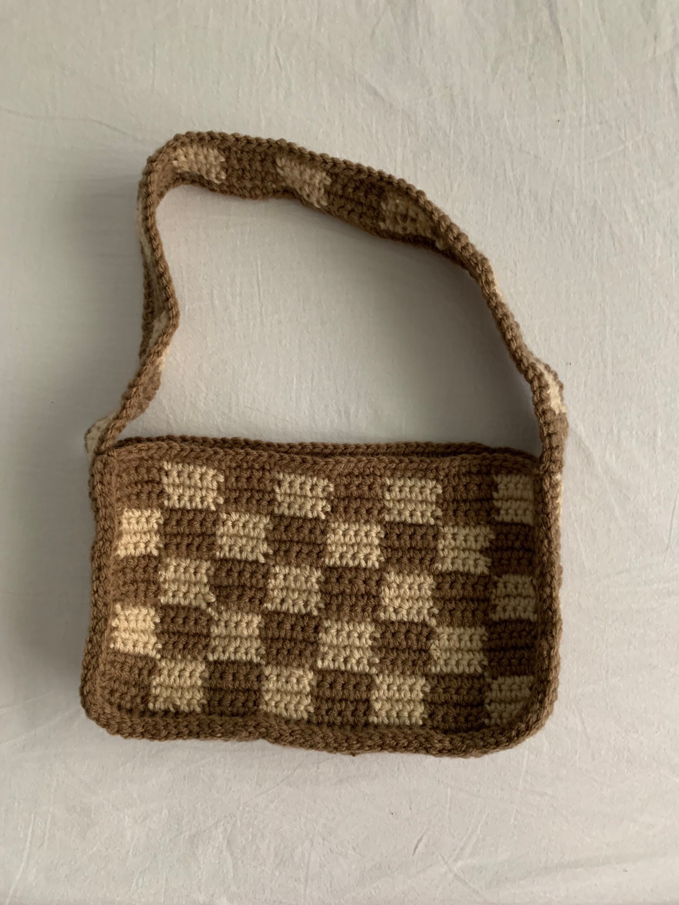 Crochet Willow checkered shoulder bag Etsy
