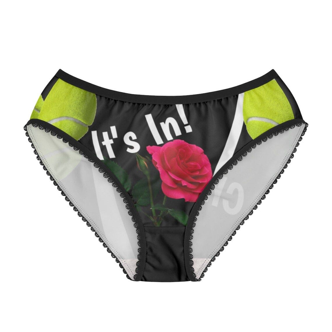 Women's Tennis Design Briefs Panties Black Etsy