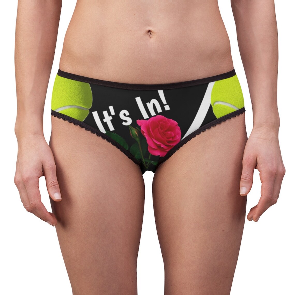 Women's Tennis Design Briefs Panties Black Etsy