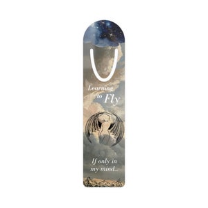 Learning to Fly Feyre Bookmark - Aluminum Base with Page Holder Slot | Inspired by ACOTAR