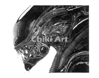 Dibujo a lápiz ALIEN (IMPRIMIR)
