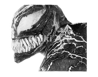 Dibujo a lápiz de VENOM (IMPRIMIR)