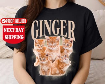 Custom Comfort Colors Bootleg Pet Shirt Pet Photo and Name, Custom Pet Portrait Shirt, Cat Shirt 90's Tee, Custom Dog Shirt, Cat Remembrance