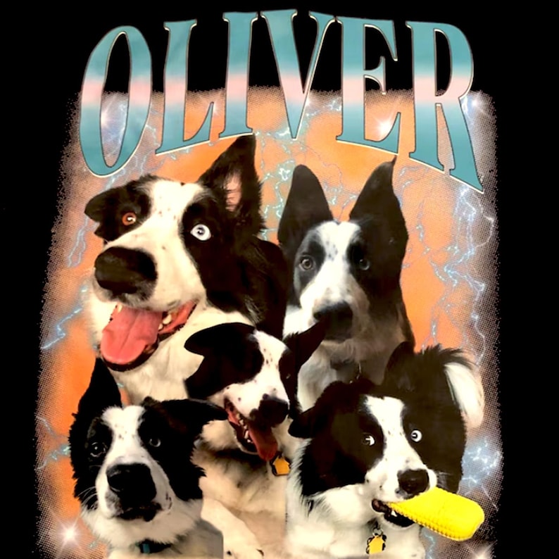 Trending custom pet apparel: personalized 90s style bootleg shirt for animal lovers with high-resolution custom prints.