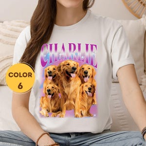 Custom Golden Retriever dog breed bootleg shirt, perfect for pet lovers looking for vintage-style graphic apparel.