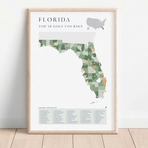 Sunshine State Golf Showcase: groene kaart met 50 elite-banen van Florida