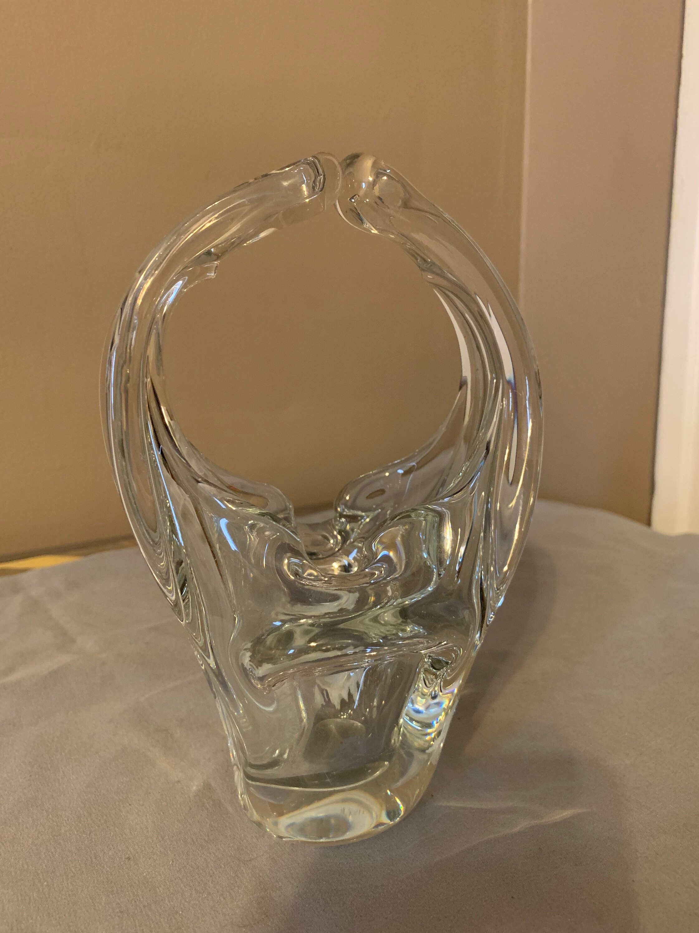 Vintage Murano Style Art Glass Basket W/split Handled Hand Etsy