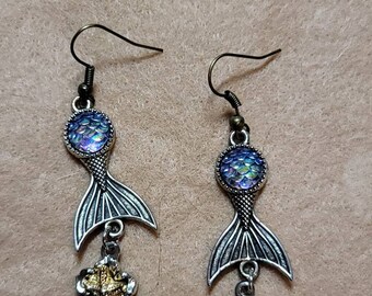 2 pièces/set Nouveaux boucles d'oreilles de queue de sirène