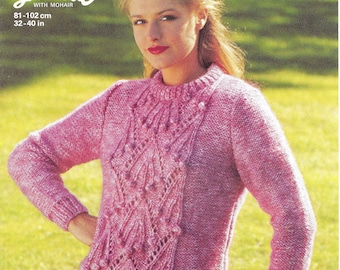 Lacy Jumper Knitting Pattern, Ladies Jaeger Pattern, PDF Knitting Pattern, Ladies knitting patterns, Digital Download, Womens knitting