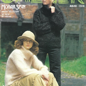 Mohair Knitting Pattern, Vintage Ladies Jaeger Mohair jumper, PDF Knitting Pattern, Ladies knitting patterns, Digital Download, Mohair,