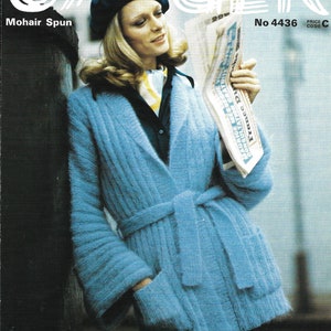 Patrón de punto Mohair, Vintage Ladies Jaeger Mohair Cardigan, Patrón de punto PDF, Patrones de punto de damas, Descarga digital, Mohair,