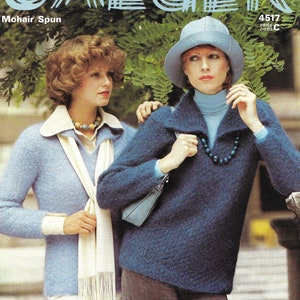 Mohair Knitting Pattern, Vintage Ladies Jaeger Mohair jumper, PDF Knitting Pattern, Ladies knitting patterns, Digital Download, Mohair,