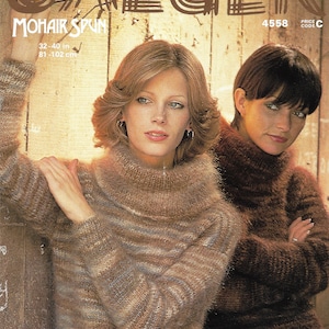 Mohair Knitting Pattern, Vintage Ladies Jaeger Mohair Jumper 4558, PDF Knitting Pattern, Ladies knitting patterns, Jaeger Knitting patterns,