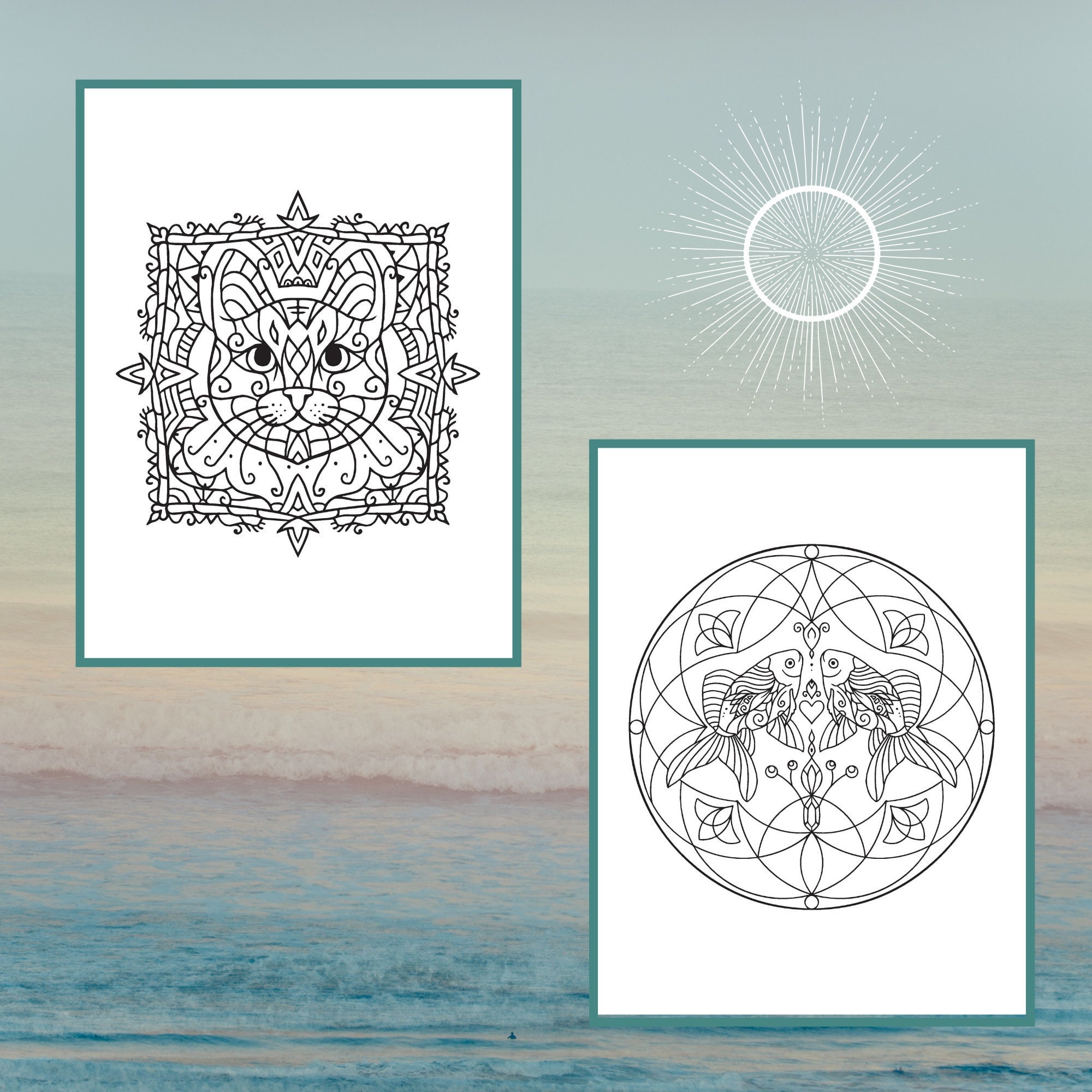 P1 Animal Mandala Colouring Book 10 Pages | Etsy