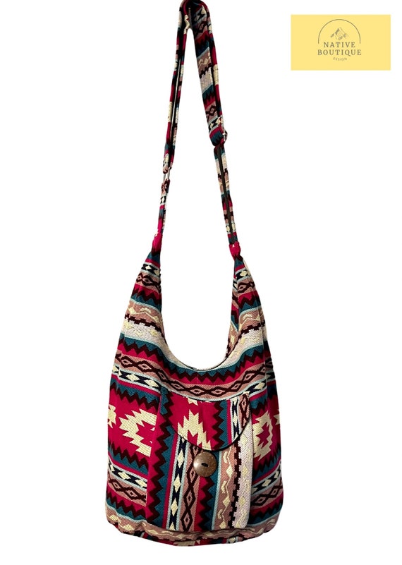 Berry Tribal Boho Hobo Bag Native Made Unique Gift idea