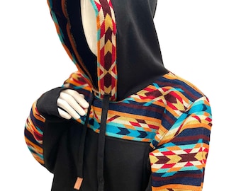 TNA Tribal Black Hoodie | Gender Neutral | Unique | gift idea