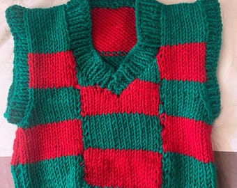 Deltarune Noelle Vest: Handmade Cosplay Kawaii Clothes,Checkered Sweater,Gamer,Halloween Vest