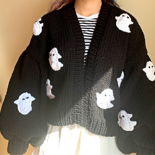 Ghost Halloween Knit Cardigan 
