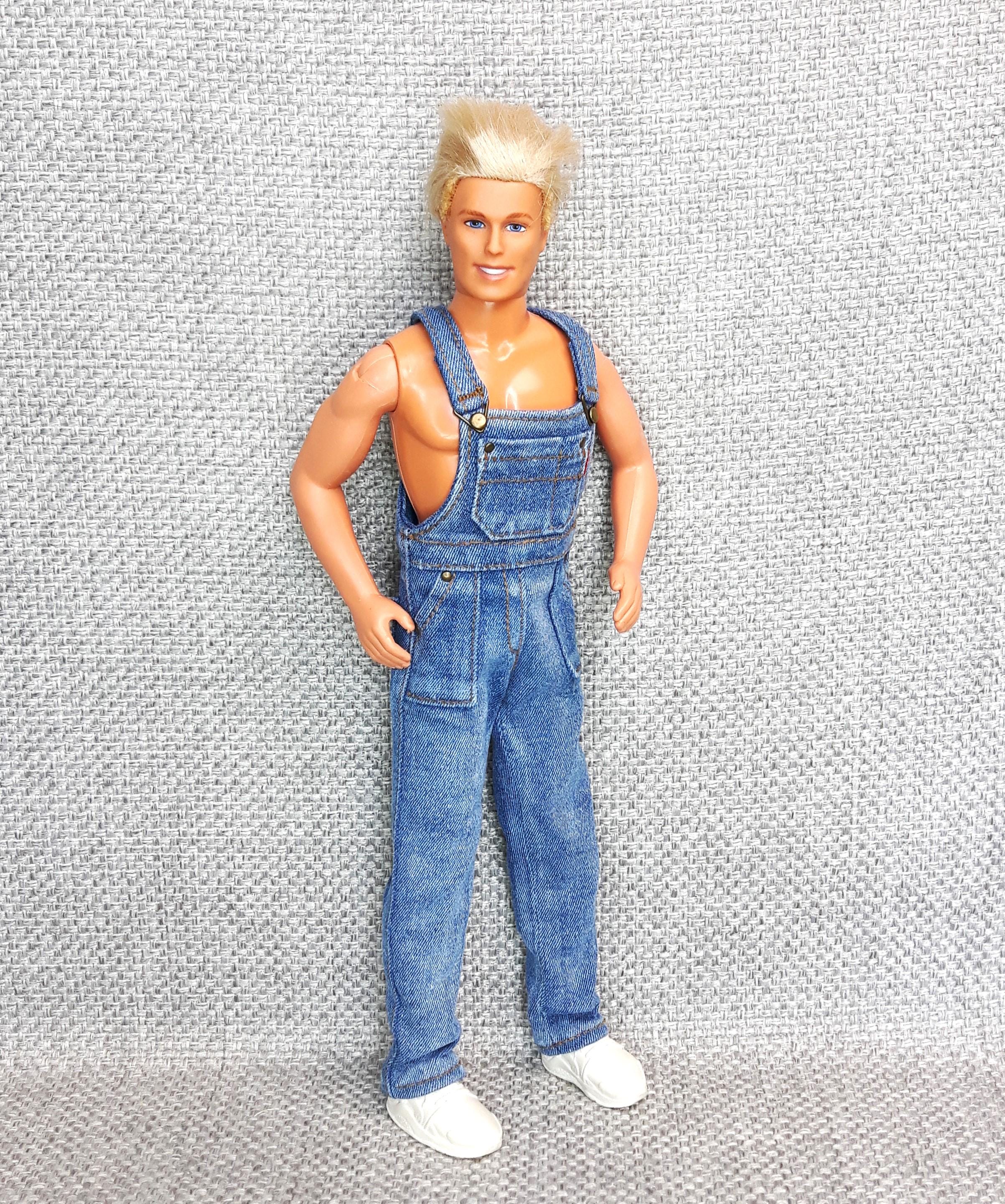 Ropa Para Muñeco Ken A Escala 1/6 (12 Pulgadas) - Conjunto Gris De Camiseta Y Pantalones Vaqueros
