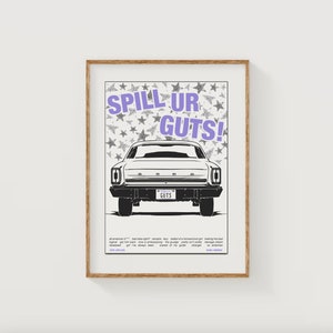 Spill Ur Guts World Tour Poster, Guts (Spilled) Art Print, Olivia Rodrigo fan gift, album wall art, music decor, dorm room print, trendy