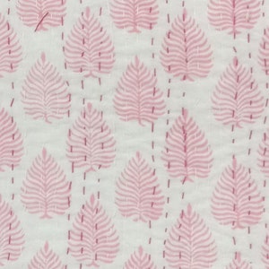Indian Pink Leaf Quilt Pink Block Print Quilt Modern Pink Quilt Full Size Pink Block Print Quilt Bedding bedspread pink pink coverlet