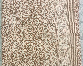 Brown Kantha Quilt: Hand Stitched Indian Cotton Bedspread