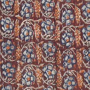 Maroon Floral Kantha Quilt – Hand Block Print Cotton Blanket, Reversible Throw, Indian Bedding, Boho Bedspread, Handmade Comforter