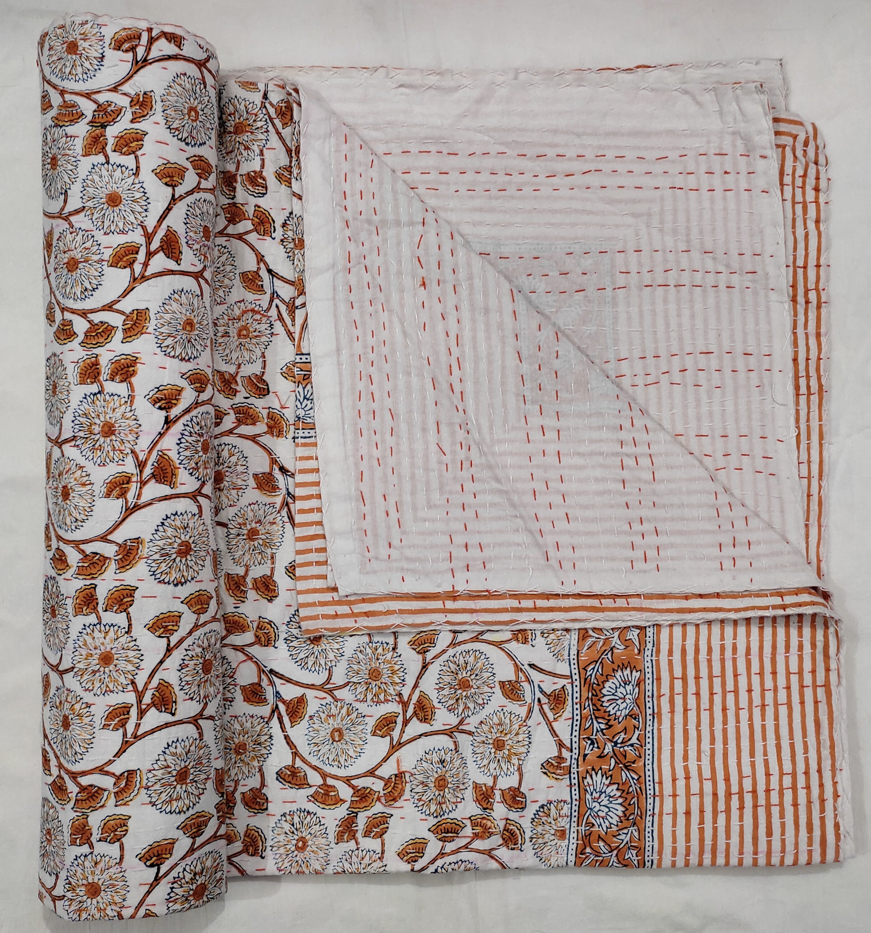 Blanket Kantha Quilt Extra Large Size Soft Kantha Quilt Hand Block Block Print Quilt India Indian Block Print Bedspread Indian Kantha Throw Etsy Ireland