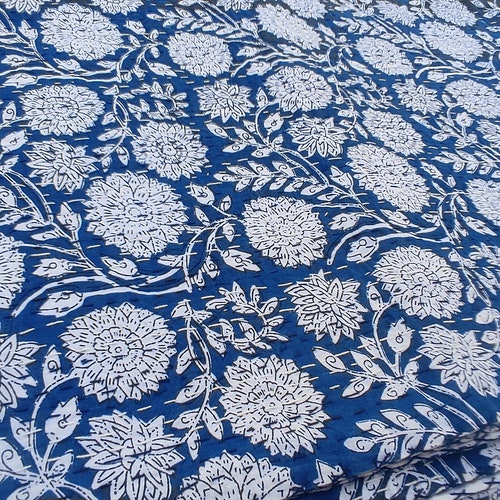 Solid White Cotton Kantha Quilt Handmade Quilt Hand Stitched - Etsy