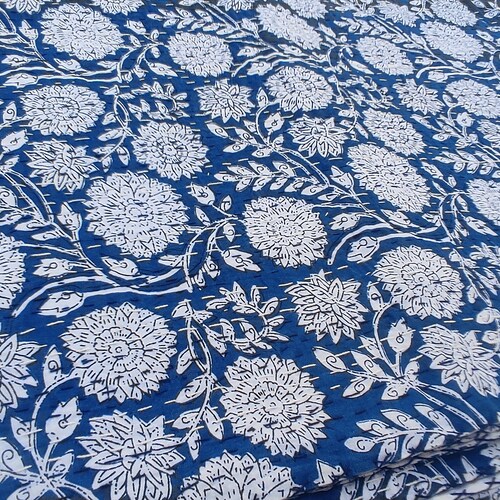 Solid White Cotton Kantha Quilt Handmade Quilt Hand Stitched Etsy