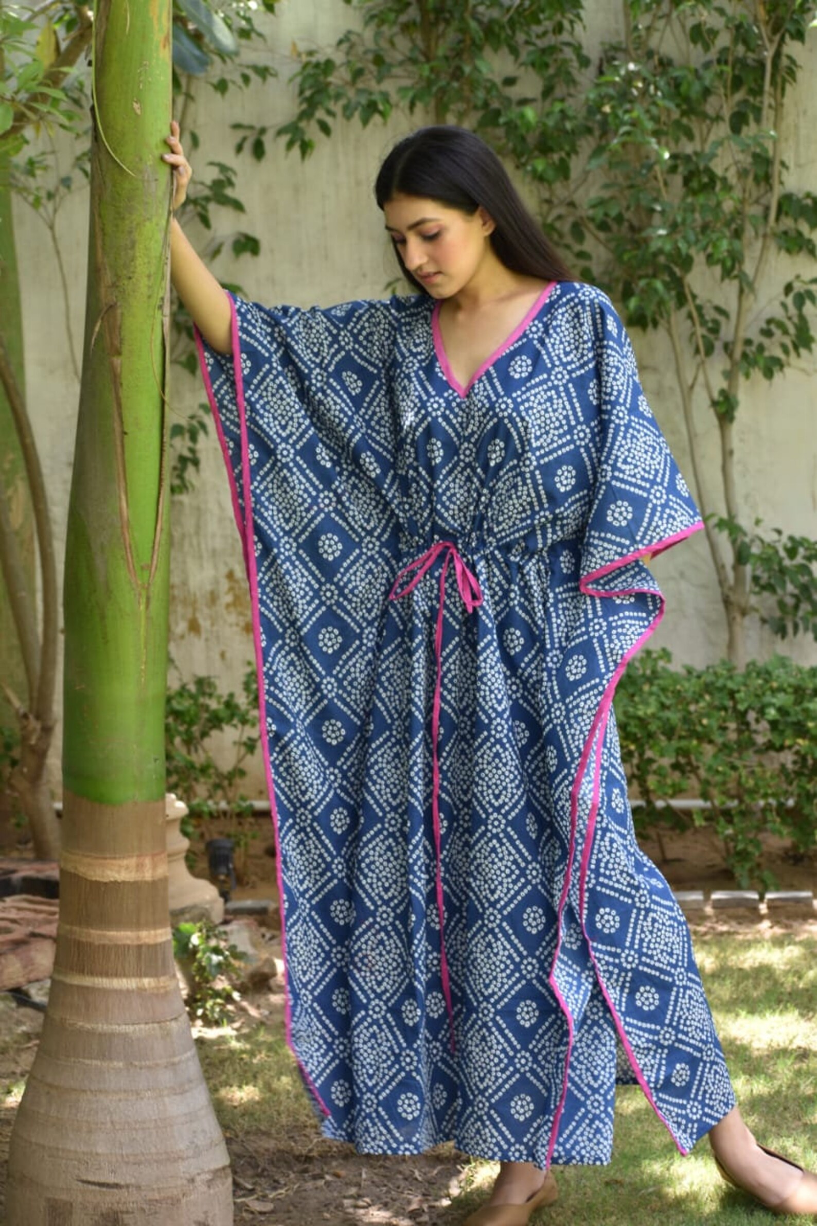 Flowers Kaftan cotton kaftan plus size Regular size Mumu Etsy