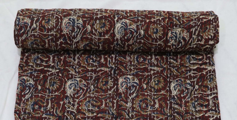 Queen Size Bedspread Quilt Indian Handblock Print Bedspread or - Etsy