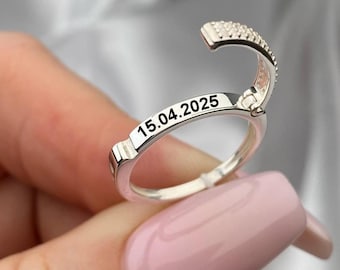 Memorial ring, cremation ring, cremation jewelry, memorial jewelry, name ring, remembrance ring, personalized ring