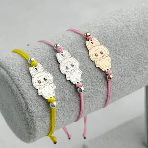 Labubu jewelry, labubu outfit, labubu custom keychain, 925 Sterling Silver Labubu Bracelet for Kids, labubu monster charms and necklace