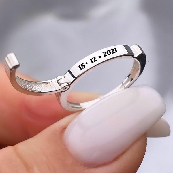 Anillo conmemorativo, anillo de cremación, joyería de cremación, joyería conmemorativa, anillo con nombre, anillo de recuerdo, anillo personalizado