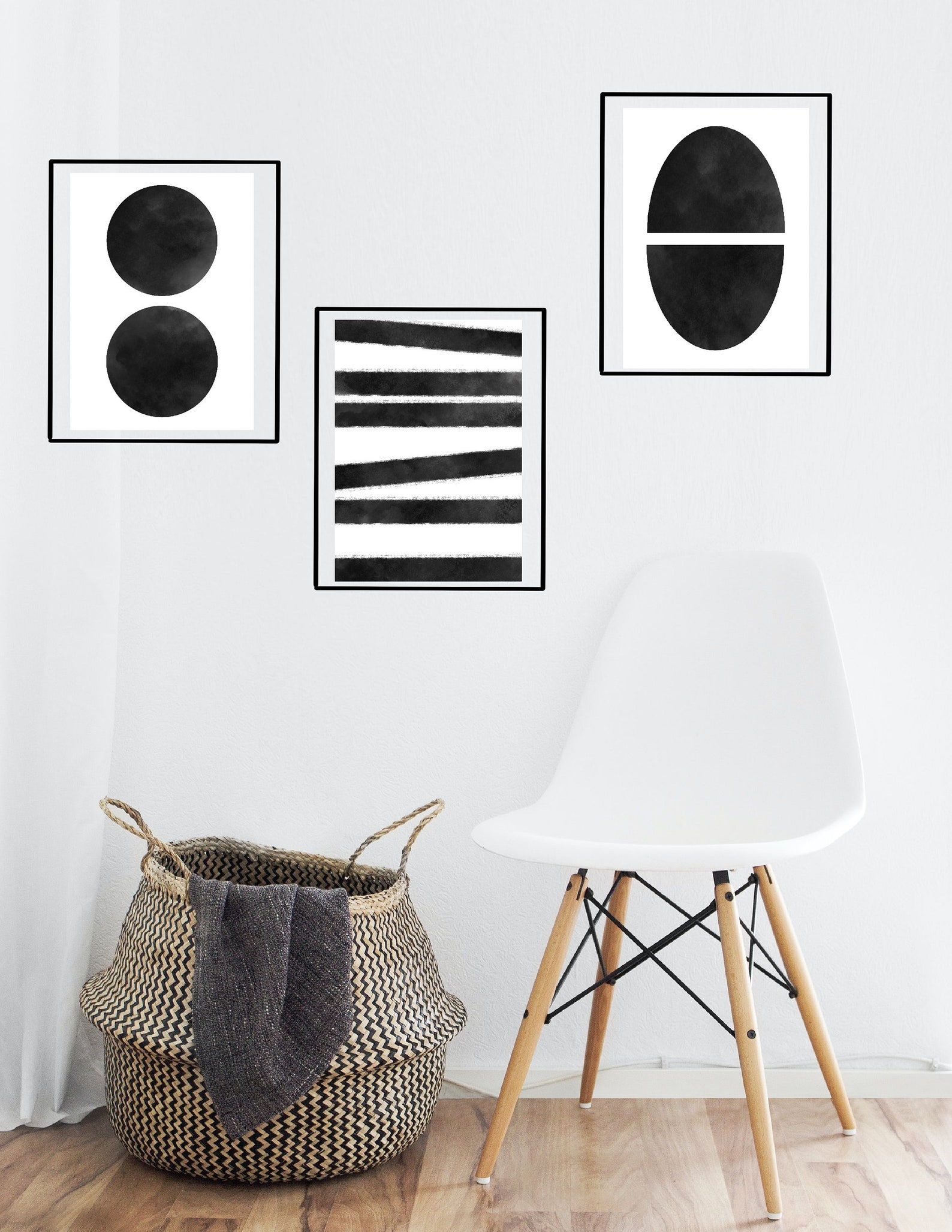 Set of 3 abstract art prints 5x7 instant download printable Etsy