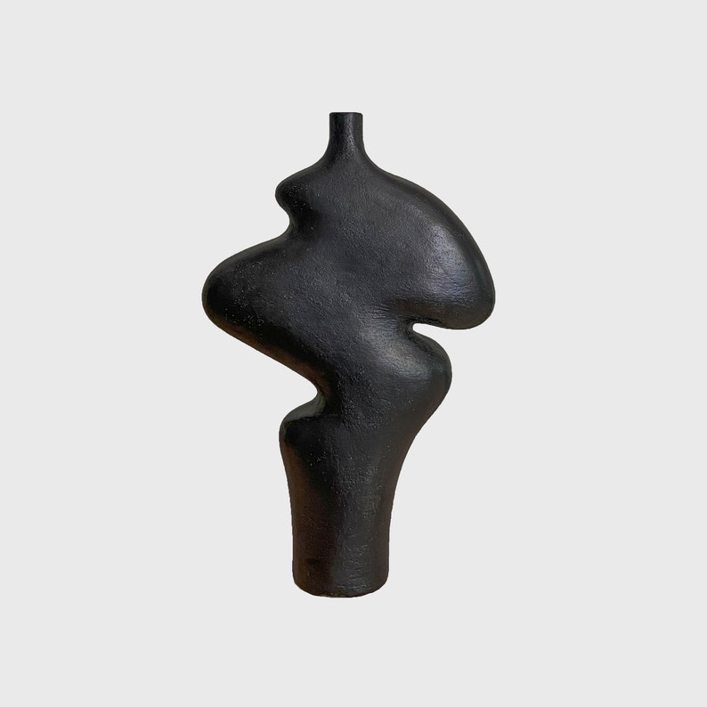 M33 Vase, Schwarze Keramik Vase Bild 1