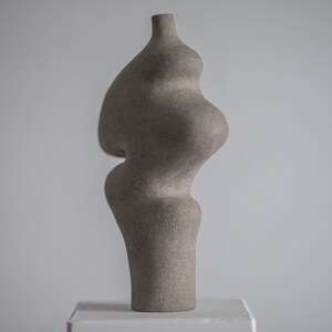 Grey Ceramic Sculptural Vase, M33 Vessel image 5