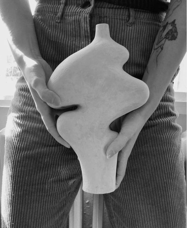 Grey Ceramic Sculptural Vase, M33 Vessel image 6