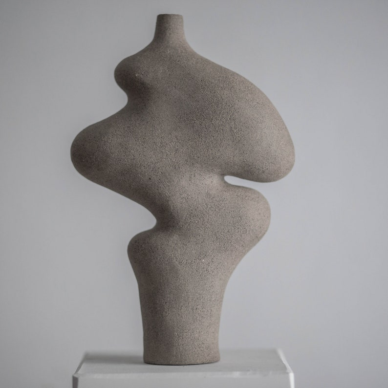 Grey Ceramic Sculptural Vase, M33 Vessel image 4