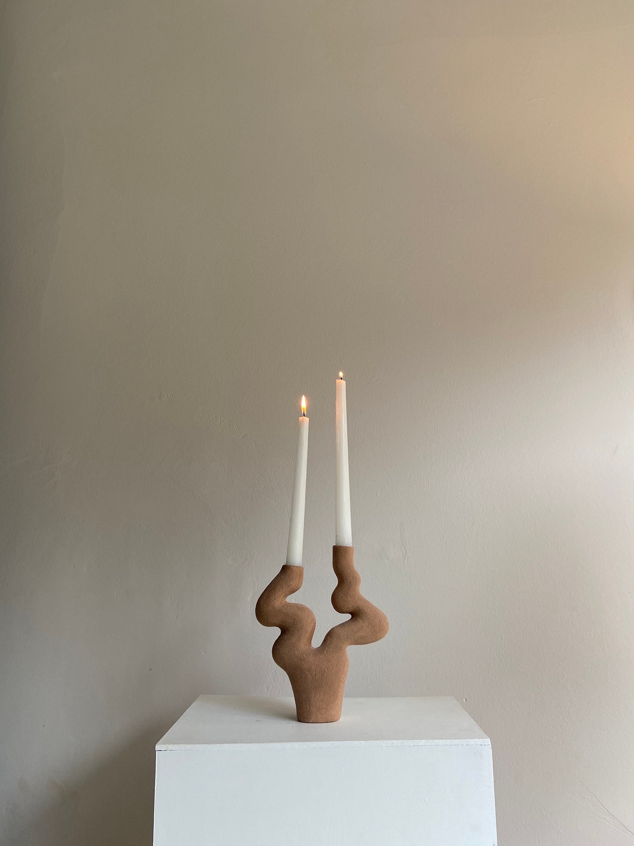Abstract Ceramic Candlestick, Sculptural Candle holder,  M33C Candle Holder