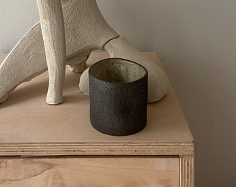 Handmade black minimalist ceramic cups