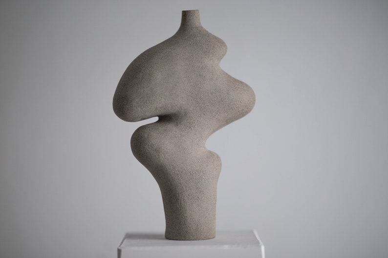 Grey Ceramic Sculptural Vase, M33 Vessel image 3