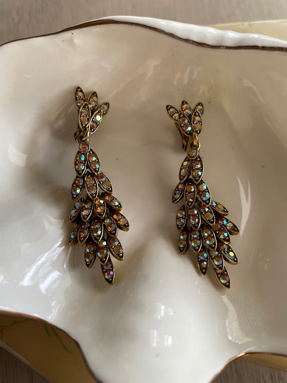 VINTAGE WEISS EARRINGS, Drop and Dangle Clip On
