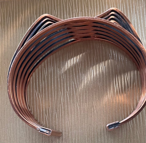MCM VINTAGE RENOIR Solid Copper Wide Cuff - image 6