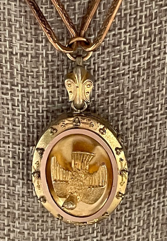 EDWARDIAN DOVE LOCKET, Vintage Double Photo Locket